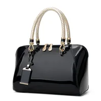 Fashion Shiny Patent Leather One-shoulder Handbags sku image 4