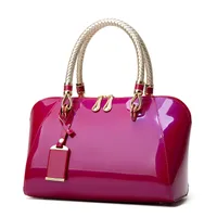 Fashion Shiny Patent Leather One-shoulder Handbags sku image 6