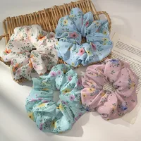 Korean Style Cute Flower Fabric Solid Color Head Rope Wholesale main image 2