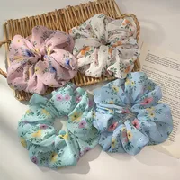 Korean Style Cute Flower Fabric Solid Color Head Rope Wholesale main image 3