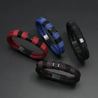Fashion Geometric Pu Leather No Inlaid Unisex Bracelets main image 3