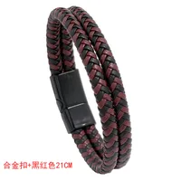 Fashion Geometric Pu Leather No Inlaid Unisex Bracelets sku image 1