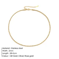 Stainless Steel 14K Gold Plated Fashion Plating U Shape Necklace sku image 1