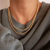 Stainless Steel 14K Gold Plated Fashion Plating U Shape Necklace main image 1