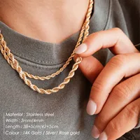 Stainless Steel 14K Gold Plated Fashion Plating U Shape Necklace main image 5