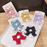 Korean Solid Color Bow Headdress Clip main image 4
