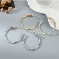 Korean Personality Exaggerated Nail Hoop Zircon Earrings main image 2
