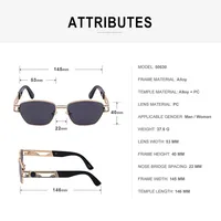 Punk Style Fashion Small Box Men's Sunglasses main image 4