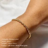 Fashion Geometric Titanium Steel 14K Gold Plated No Inlaid Bracelets In Bulk main image 2