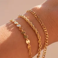 Fashion Geometric Titanium Steel 14K Gold Plated No Inlaid Bracelets In Bulk main image 3