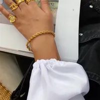 Fashion Geometric Titanium Steel 14K Gold Plated No Inlaid Bracelets In Bulk main image 5