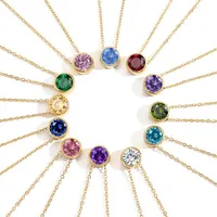 Stainless Steel 14K Gold Plated Fashion Diamond Geometric Rhinestones Necklace main image 4