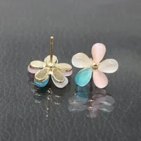 Nihaowholesale Korean Style Cute Opal Flower Earrings Wholesale Jewelry main image 3