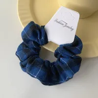 Wholesale Accessories Plaid Cloth Hair Scrunchies Nihaowholesale main image 2