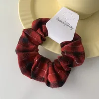 Wholesale Accessories Plaid Cloth Hair Scrunchies Nihaowholesale main image 4