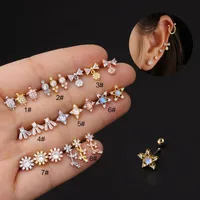 Ear Cartilage Rings & Studs Geometric Copper Plating Artificial Gemstones main image 1