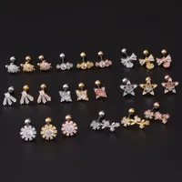 Ear Cartilage Rings & Studs Geometric Copper Plating Artificial Gemstones main image 2