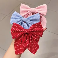 Wholesale Accessories Fabric Wave Dot Bow Hairpin Nihaowholesale main image 3