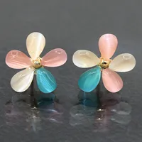 Nihaowholesale Korean Style Cute Opal Flower Earrings Wholesale Jewelry sku image 2