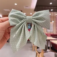 Wholesale Accessories Fabric Wave Dot Bow Hairpin Nihaowholesale sku image 2