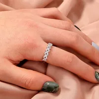 Wholesale Jewelry Micro-inlaid White Zircon Wave Copper Ring Nihaowholesale sku image 13