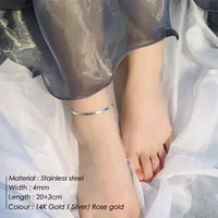 Wholesale Jewelry Simple Snake Bone Chain Stainless Steel Anklet Nihaowholesale main image 2