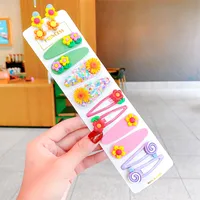 Wholesale Jewelry Cartoon Animal Flower Candy Color Children's Hairpin Set Nihaowholesale sku image 7