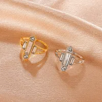 Wholesale Jewelry Metal Cross Diamond Ring Nihaowholesale main image 2