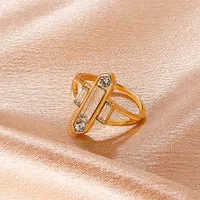 Wholesale Jewelry Metal Cross Diamond Ring Nihaowholesale main image 3