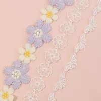 Nihaowholesale Wholesale Jewelry Fashion Purple And White Cloth Flower Children's Necklace main image 5
