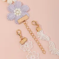 Nihaowholesale Wholesale Jewelry Fashion Purple And White Cloth Flower Children's Necklace main image 3