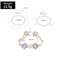 Nihaowholesale Wholesale Jewelry Fashion Purple And White Cloth Flower Children's Necklace main image 2