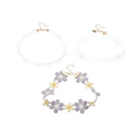 Nihaowholesale Wholesale Jewelry Fashion Purple And White Cloth Flower Children's Necklace main image 1