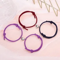 Simple Style Heart No Inlaid Couple Bracelets main image 4