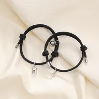 Simple Style Geometric Alloy Plating No Inlaid Couple Bracelets main image 3
