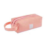 Wholesale Double Layer Canvas Large Capacity Simple Pencil Case Nihaowholesale main image 5
