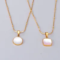 Wholesale Jewelry Heart 304 Stainless Steel Titanium Steel Shell 18K Gold Plated Inlaid Gold Necklace main image 1
