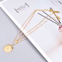Wholesale Jewelry Heart 304 Stainless Steel Titanium Steel Rhinestones 18K Gold Plated Inlaid Gold Necklace main image 4