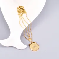 Wholesale Jewelry Heart 304 Stainless Steel Titanium Steel Rhinestones 18K Gold Plated Inlaid Gold Necklace main image 5