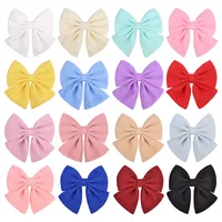 Wholesale Jewelry Solid Color Satin Fabric Chiffon Bow Hairpin Set Nihaowholesale main image 1