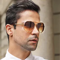 Nihaowholesale Wholesale Retro Oval Frame Metal Mirror Legs Sunglasses main image 1