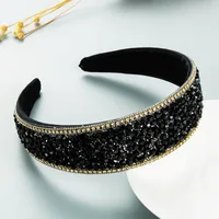 Wholesale Jewelry Baroque Flash Diamond Wide-brimmed Headband Nihaowholesale sku image 1