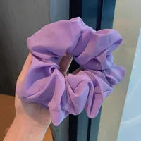Wholesale Jewelry Chiffon Solid Color Hair Scrunchies Nihaowholesale sku image 13