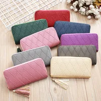 Nihaowholesale Wholesale Accessories Korean Solid Color Rhombus Embossed Wallet main image 1