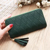 Nihaowholesale Wholesale Accessories Korean Solid Color Rhombus Embossed Wallet sku image 3