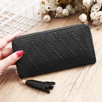 Nihaowholesale Wholesale Accessories Korean Solid Color Rhombus Embossed Wallet sku image 5
