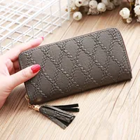 Nihaowholesale Wholesale Accessories Korean Solid Color Rhombus Embossed Wallet sku image 6