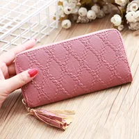 Nihaowholesale Wholesale Accessories Korean Solid Color Rhombus Embossed Wallet sku image 8