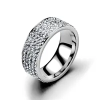 Wholesale Jewelry Fashion Geometric Stainless Steel Artificial Gemstones 18K Gold Plated Diamond Rings main image 5