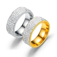 Wholesale Jewelry Fashion Geometric Stainless Steel Artificial Gemstones 18K Gold Plated Diamond Rings main image 3